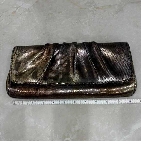 Lauren Merkin Handbags - Lauren Merkin Iridescent Metallic Foldover
Envelope Style Large Evening Clutch